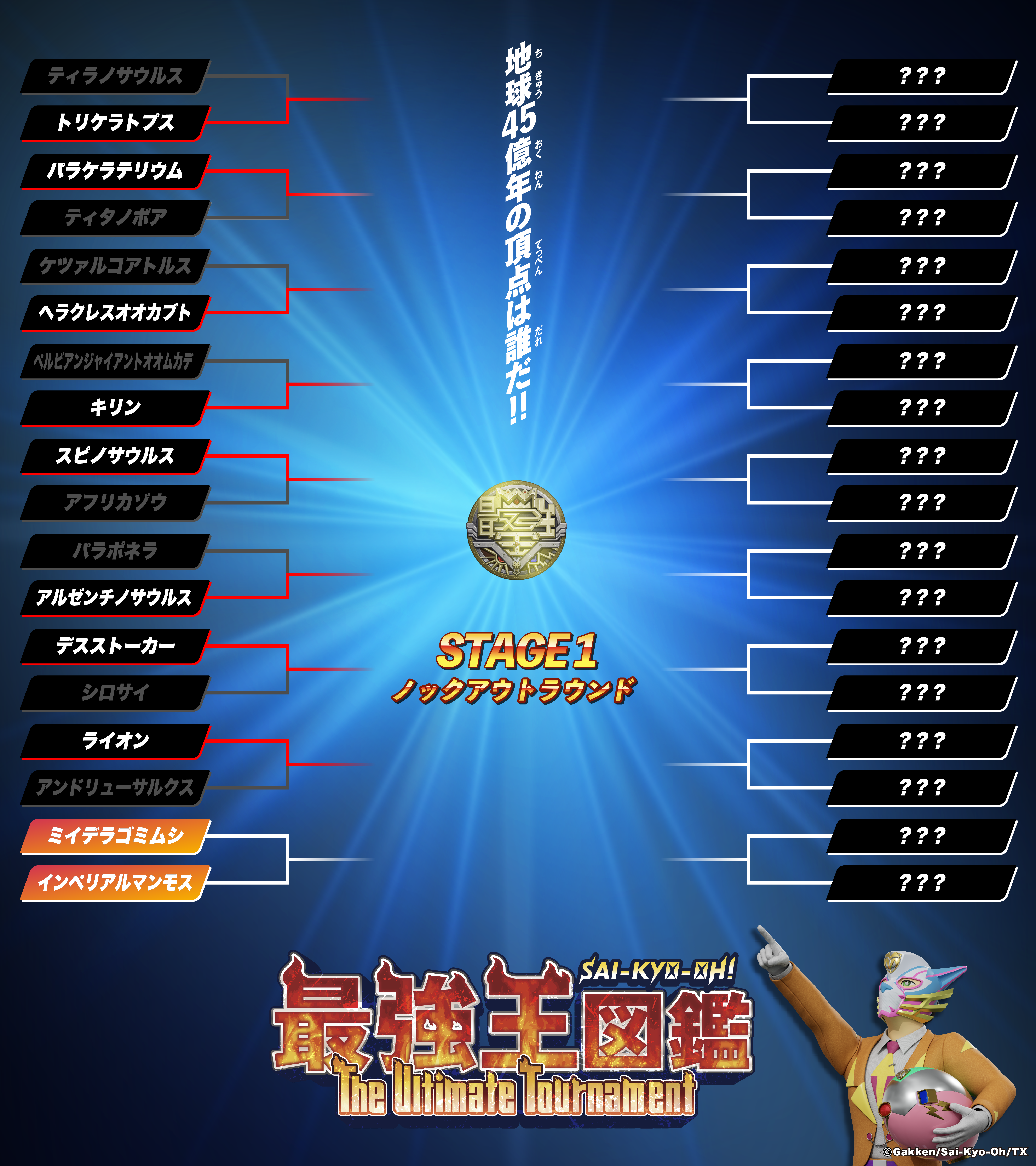 最強王図鑑 The Ultimate Tournament 地球45億年の頂点は誰だ!! STAGE1 ノックアウトランド